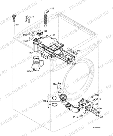 Взрыв-схема стиральной машины Rex Electrolux RWW12470W - Схема узла Hydraulic System 272